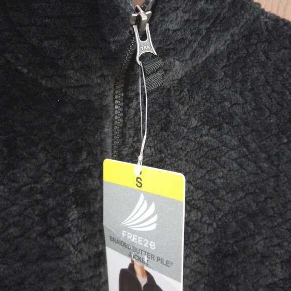 [46] FREE2B Black Graded Butter Pile Jacket NWT Size Small Womens - Picture 2 of 5